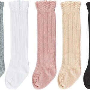 Breathable Baby Knee High Socks with Lace Ruffles - Ideal for Infants & Toddlers